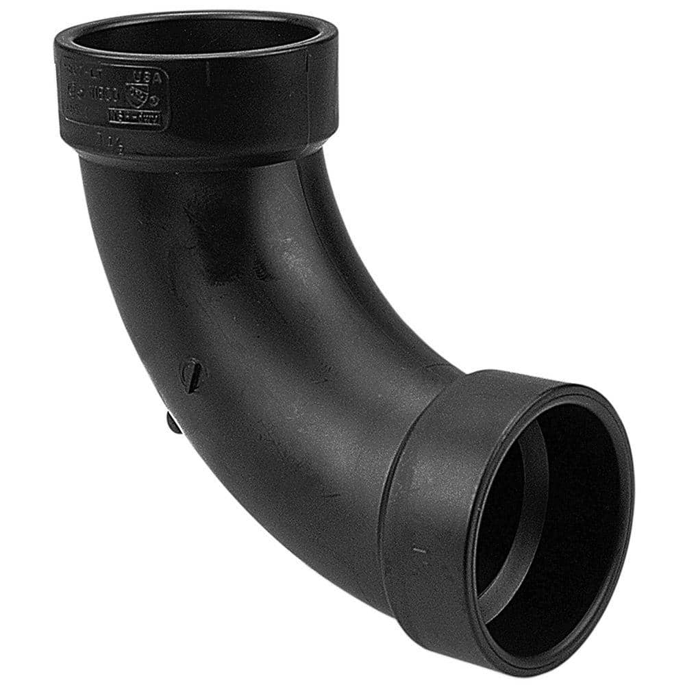 NIBCO 3 in. ABS DWV 90-Degree Hub x Hub Long-Turn Elbow C5807LTHD3