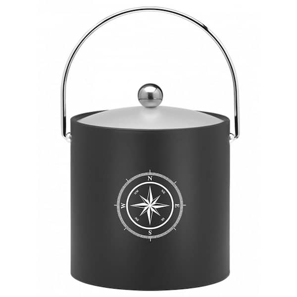 Kraftware Kasualware Compass Point 3 Qt. Ice Bucket in Black