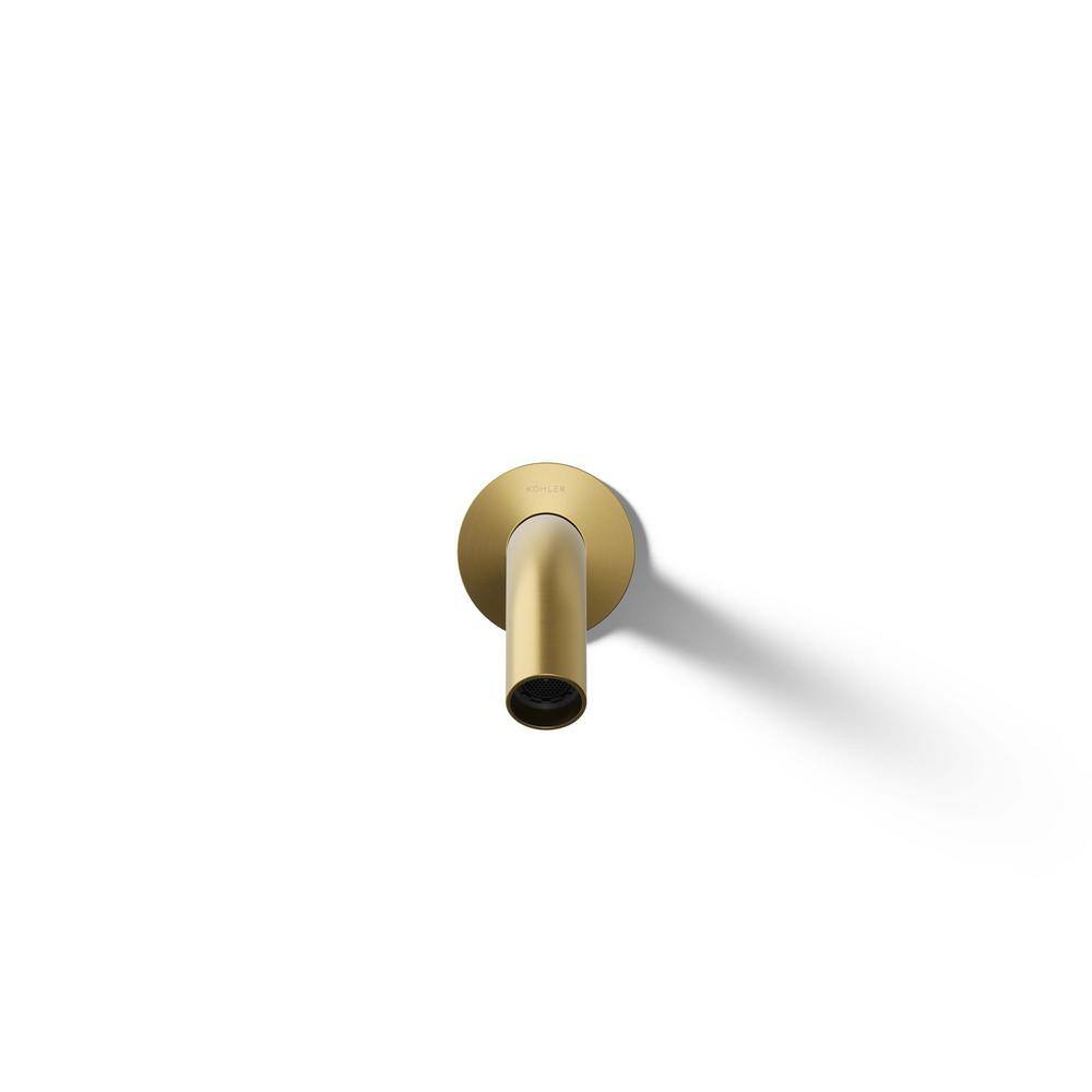 Vibrant Brushed Brass Wall-Mount Bathroom Faucet Spout
