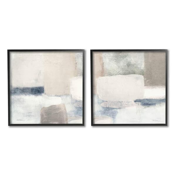 The Stupell Home Decor Collection Beige Modern Collage Shapes Design By Carol Robinson 2 Piece Framed Abstract Art Print 17 in. x 17 in.