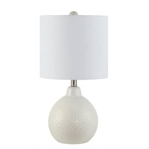 Memphis 20 in. Ivory Table Lamp with White Shade