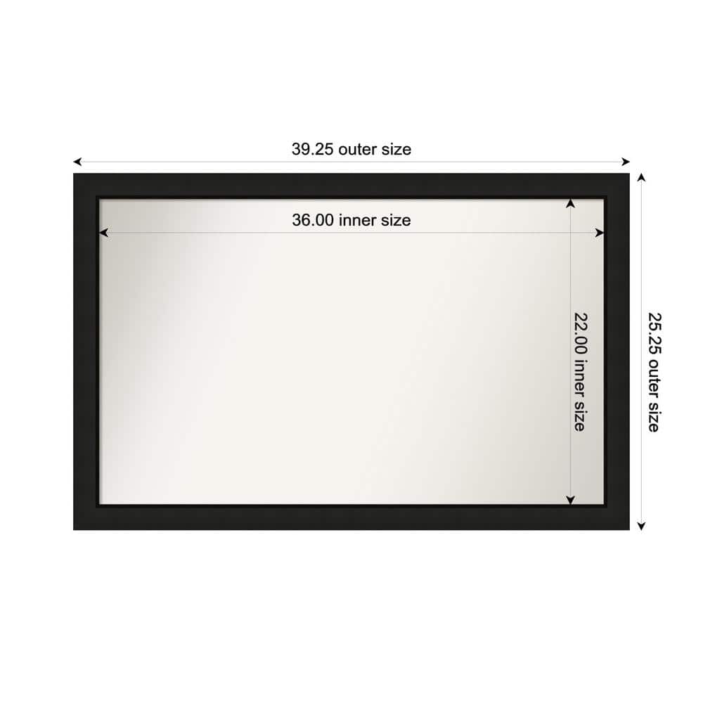 Midnight Black Narrow 39.25 in. x 25.25 in. Custom Non-Beveled Wood FramedBathroom Vanity Wall Mirror price history on PriceWatchPro