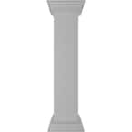 Plain 40 in. x 8 in. White Box Newel Post with Peaked Capital and Base Trim (Installation Kit Included)