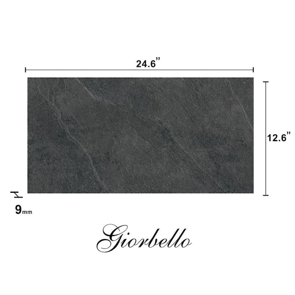 Giorbello Scandinavian Lavik Dark Black 12 in. x 24 in. Matte