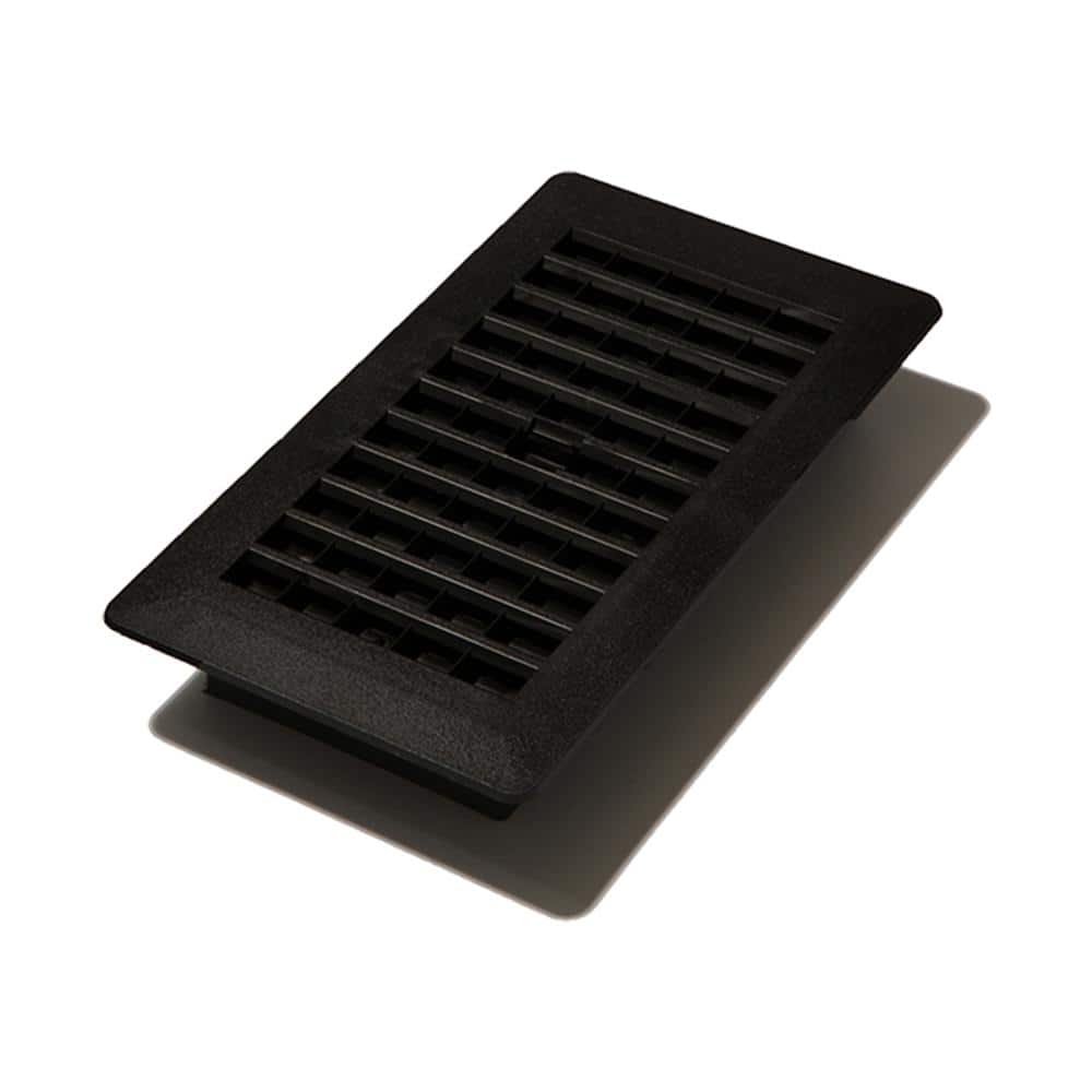 Decor Grates 4 in. x 12 in. Plastic Floor Register, Black PL412BLK