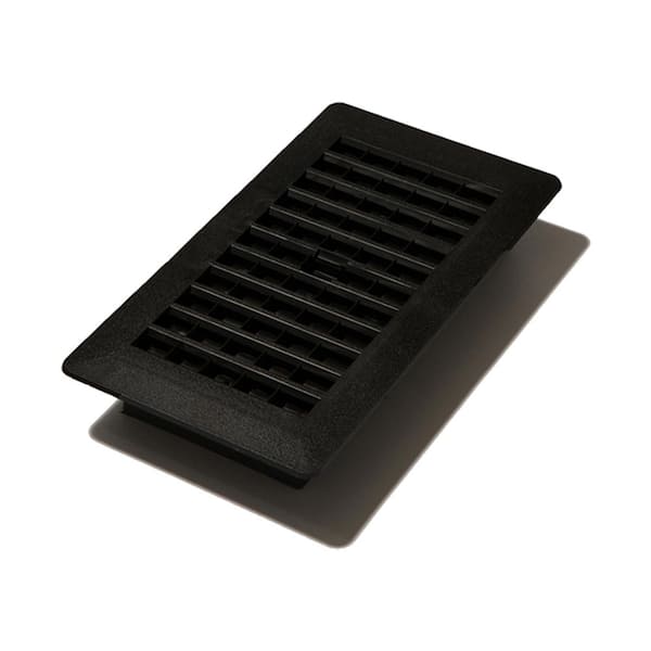 Decor Grates 4 in. x 12 in. Plastic Floor Register, Black