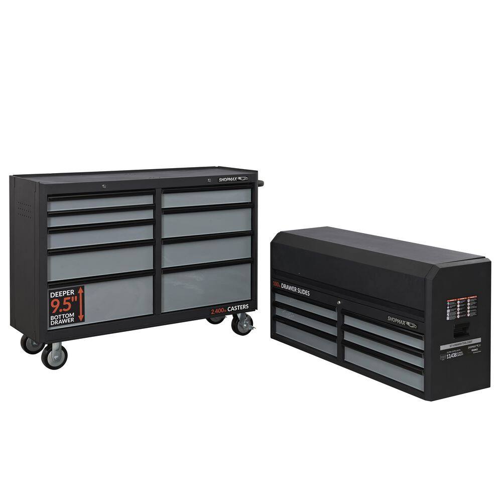 52" Black Steel 17-Drawer Rolling Tool Chest and Cabinet