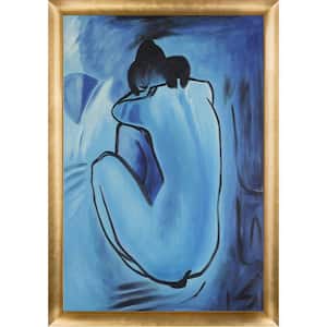 Blue Nude by Pablo Picasso Gold Luminoso Framed People Oil Painting Art Print 27 in. x 39 in.