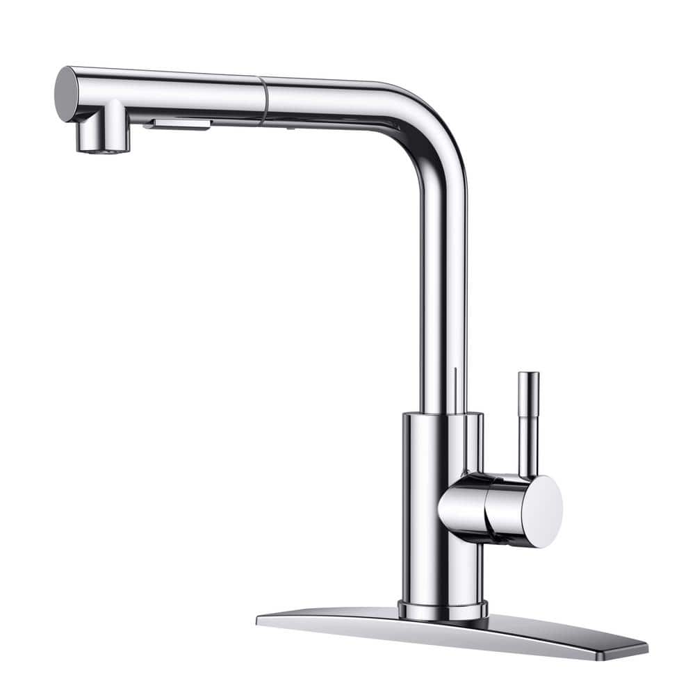Chrome Pull-Down Kitchen Faucet with Ceramic Valve