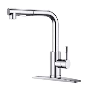 Kitchen Faucet with Single-Handle Pull Down Sprayer Sink Faucet in Chrome