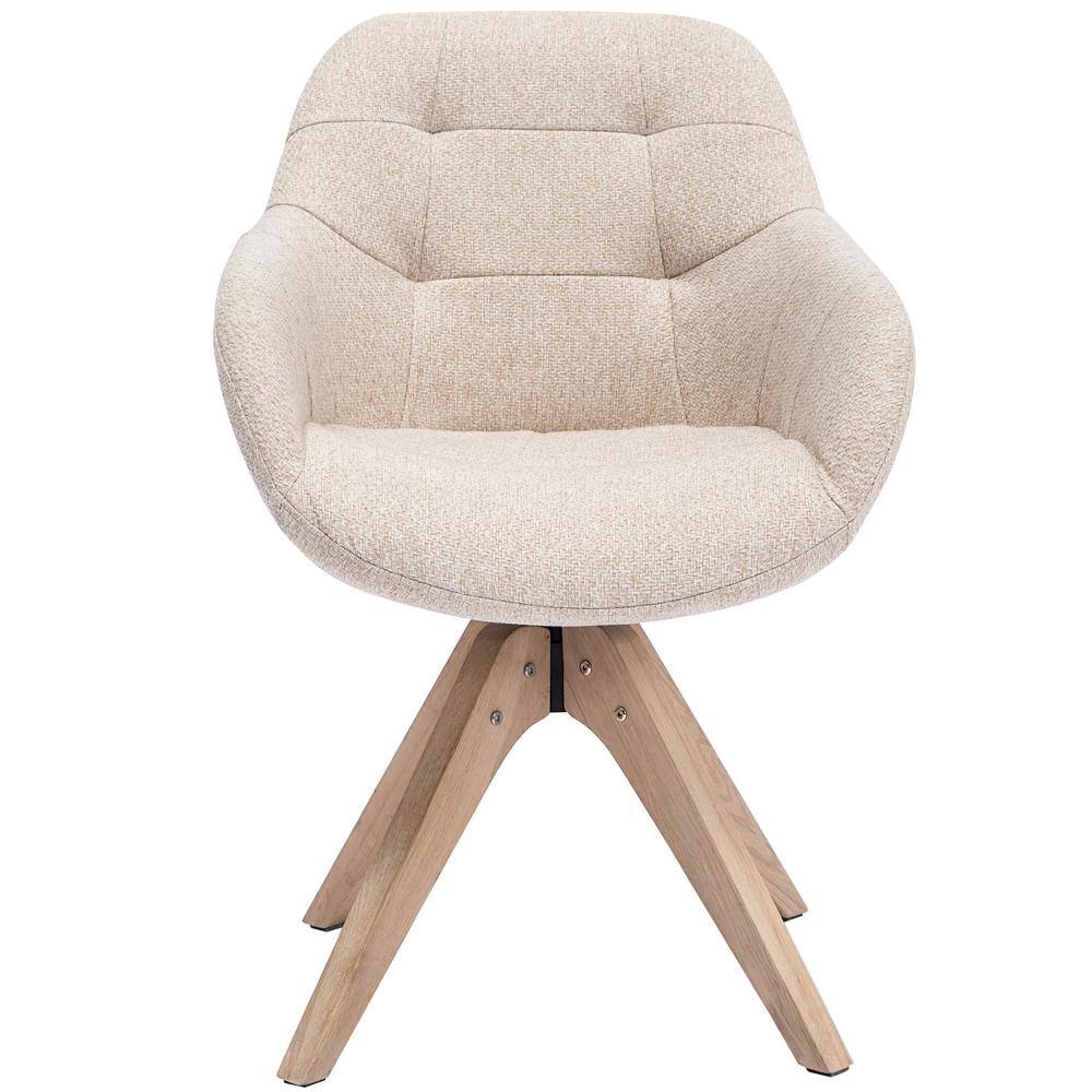 beige swivel armchair