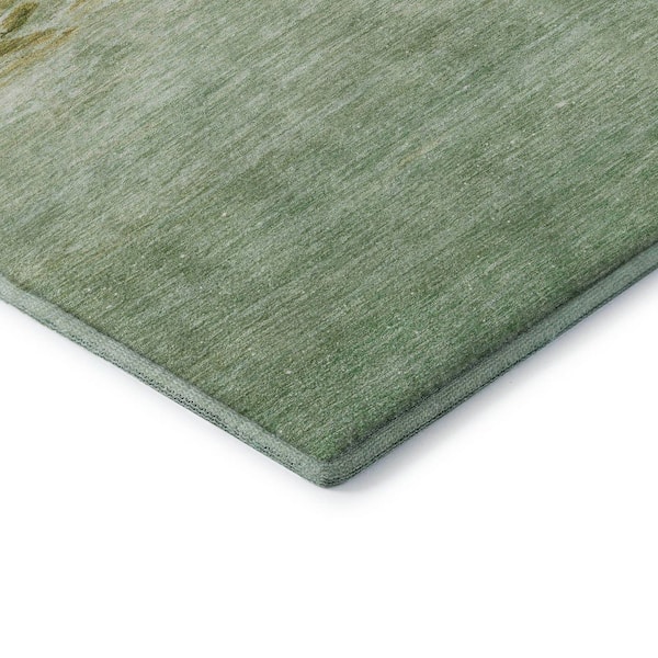 Mayfield Premium Machine Washable Abstract AMF2084 Green 3 ft. x 5 ft. Area Rug