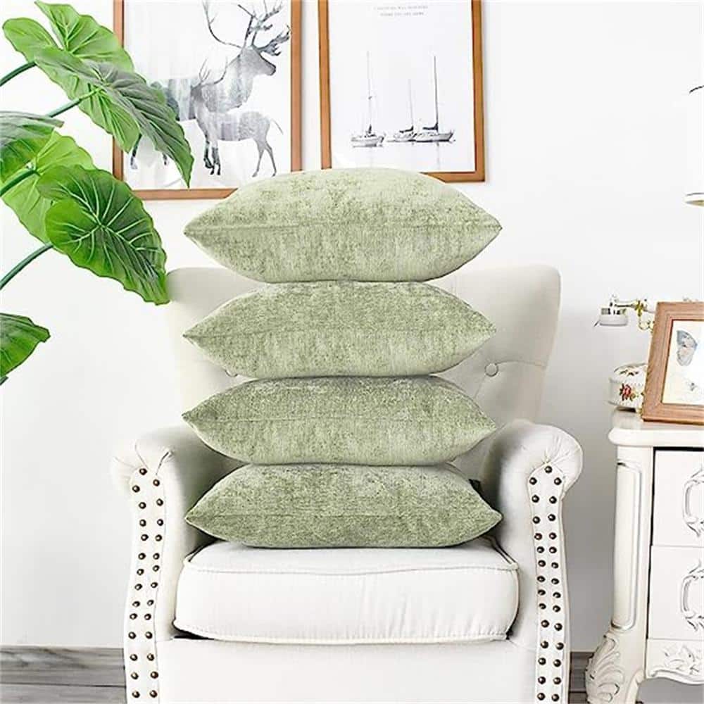 Sage Olive Green Beige White Throw Pillow Mix and Match Indoor