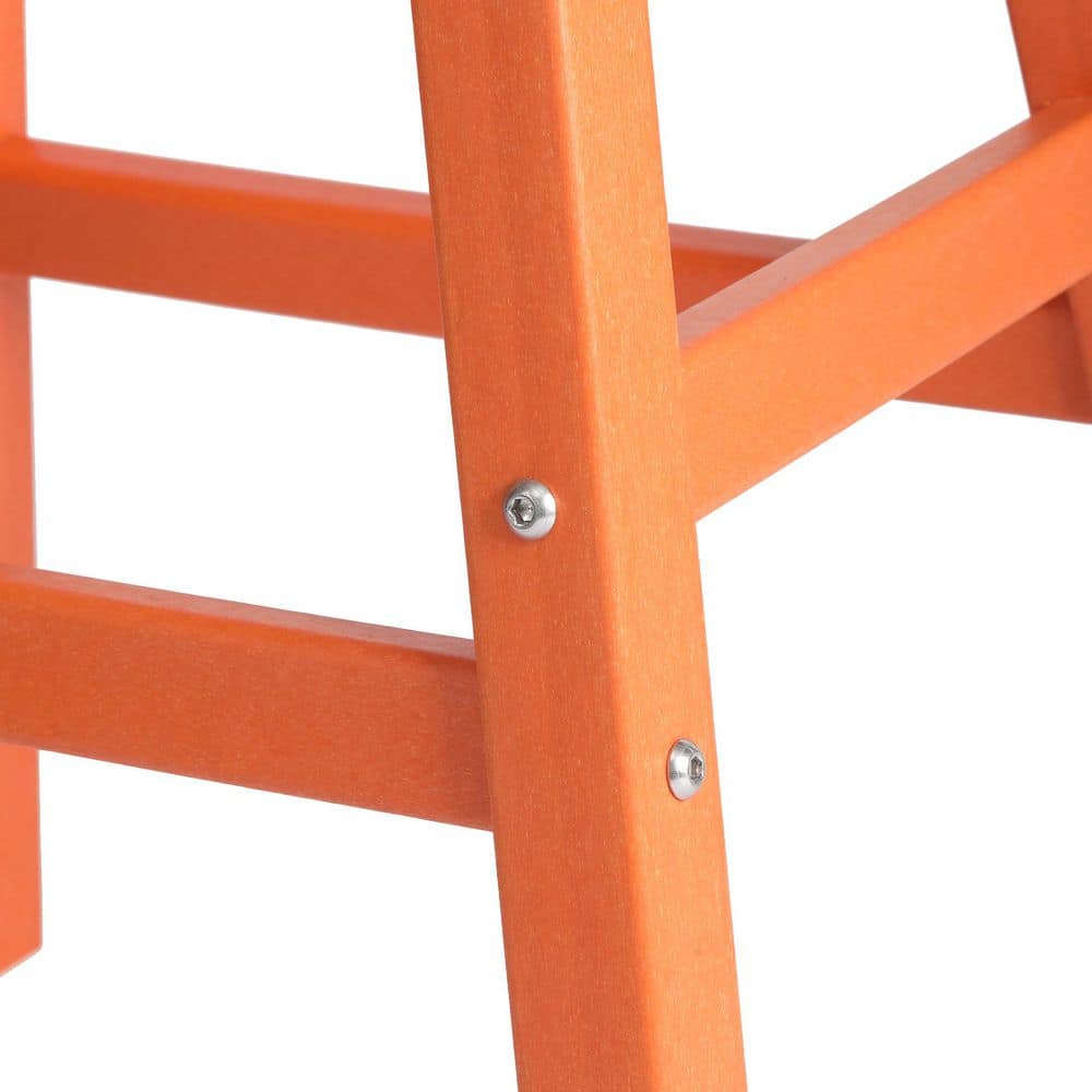 Laguna All-Weather HDPE Poly 29" Orange Outdoor Patio Bar Stool