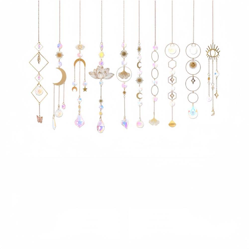 10-Pieces Colorful Crystal Suncatchers with Chain Pendant Ornaments for Indoor/Outdoor Decor Wedding Party Xmas Gift price history on PriceWatchPro