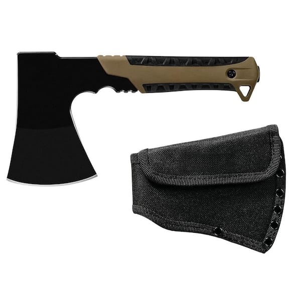 9 in. Steel/Rubber Handle Hatchet, Corrosion-Resistant Black Oxide Coating Steel Blade & Ergonomic Rubber Grip Handle