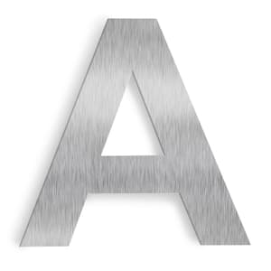 6 in. Satin Stainless Steel Floating House Letter A