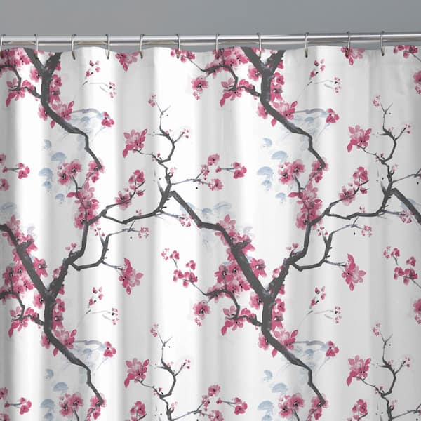 Zenna Home 70 In X 72 Cherrywood, Pink And Beige Shower Curtain