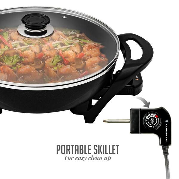 Details about   Ovente Electric Skillet 13 Inch with Nonstick Aluminum Body Black SK3113B