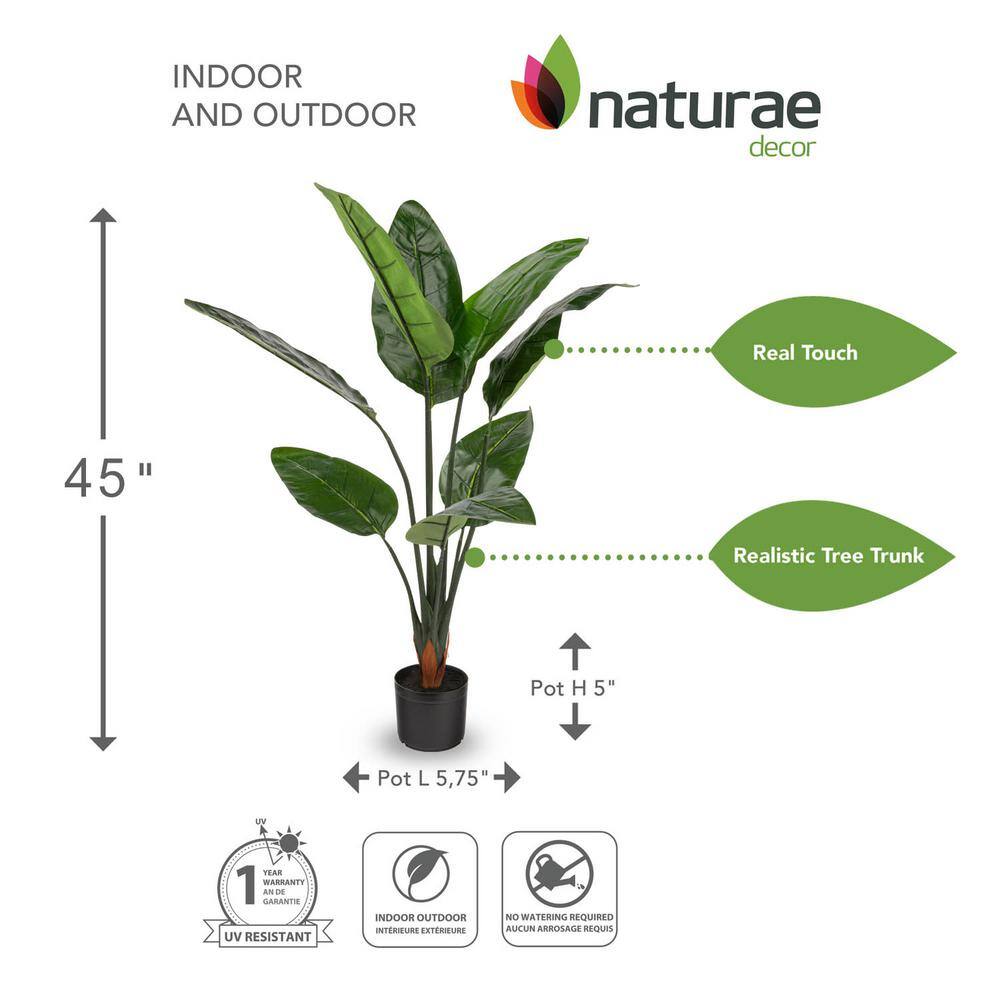 45'' Green Plastic Potted Bird of Paradise Plant