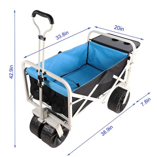 2.4 cu. ft. Fabric Garden Cart Folding Wagon Garden Shopping Beach