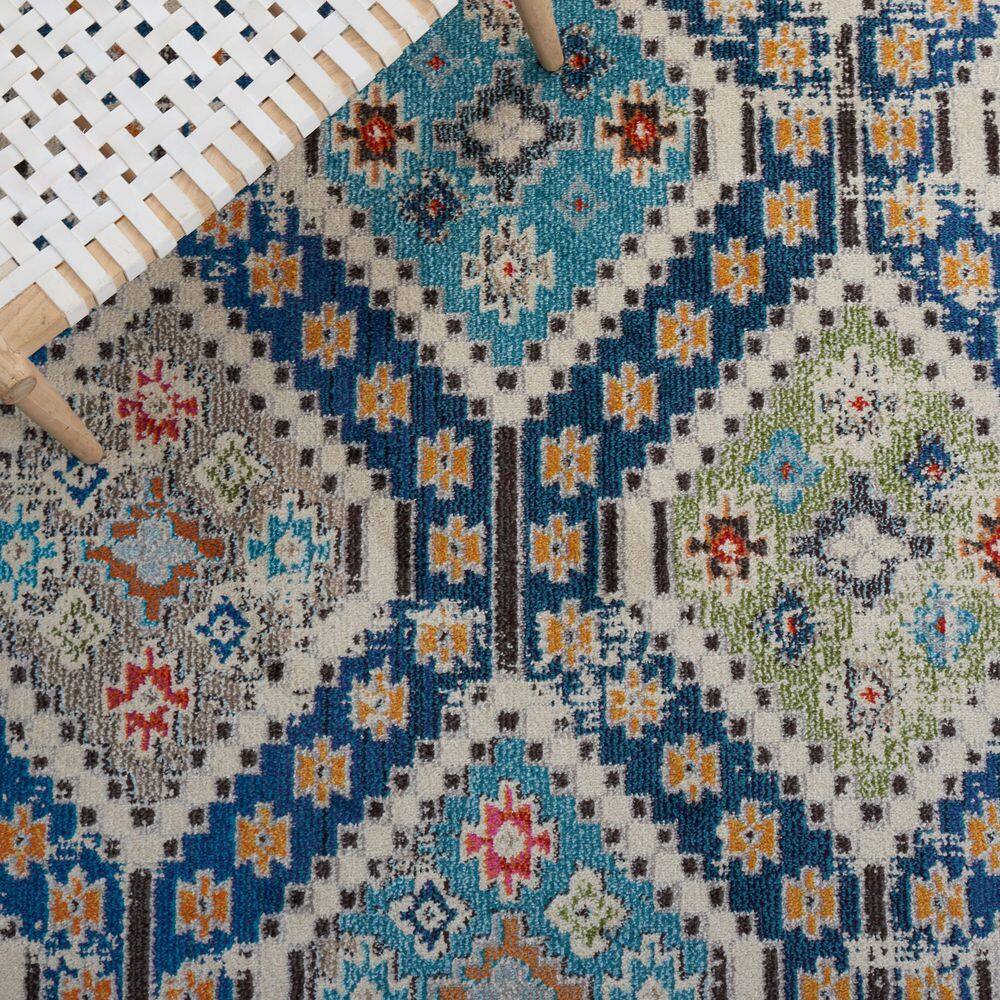 Madison Blue and Beige Geometric Area Rug 3' x 5'