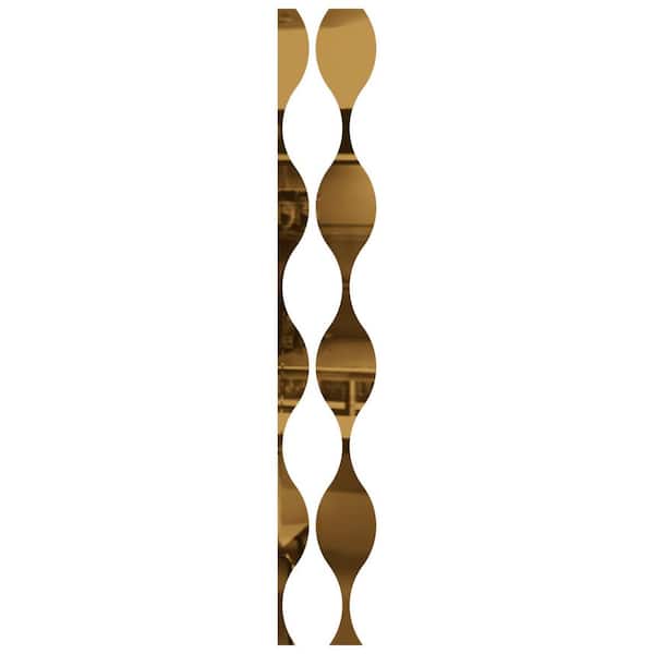 Ekena Millwork Ozark 0.125 in. T x 0.75 ft. W x 8 ft. L Gold Mirror Acrylic Resin Decorative Wall Paneling 9-Pack
