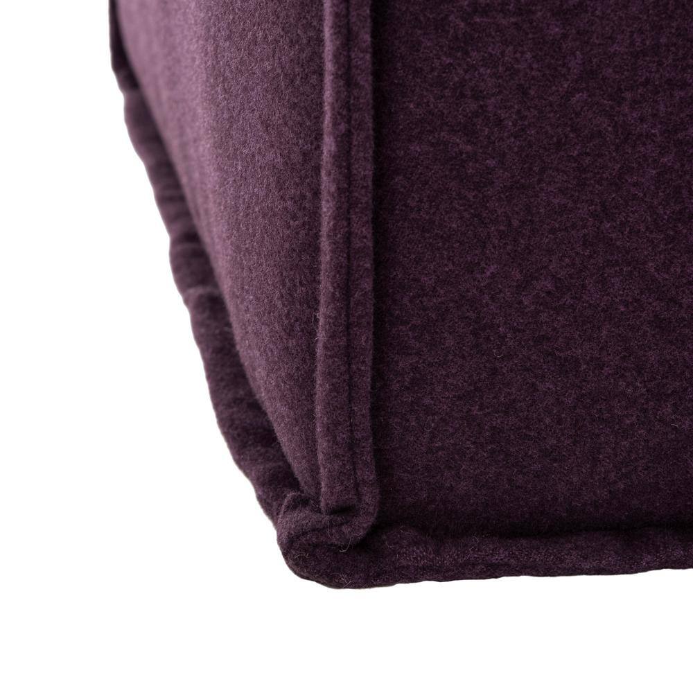Plum Chic 25" Transitional Felted Wool Pouf Ottoman