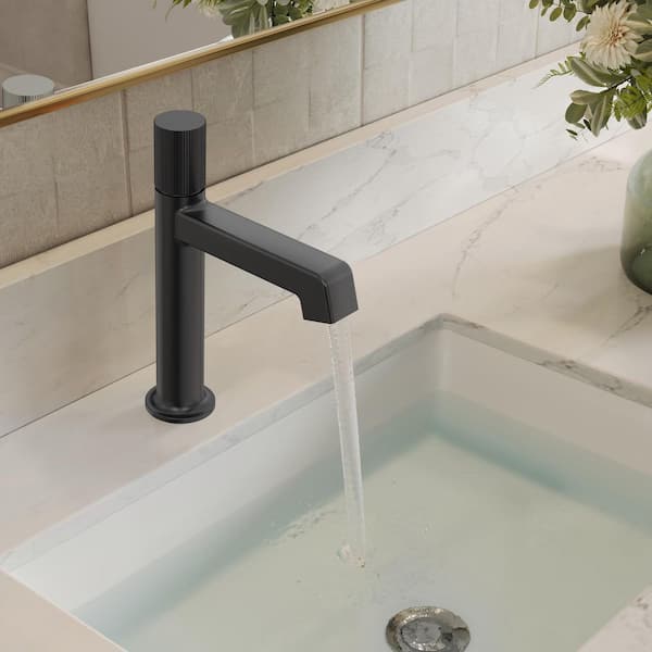 GRANDJOY 1-Handle Modern Linear Single Hole Bathroom Sink Faucet
