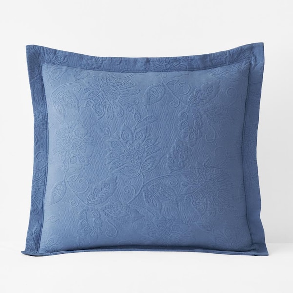 The Company Store Putnam Matelasse Denim Cotton Euro Sham