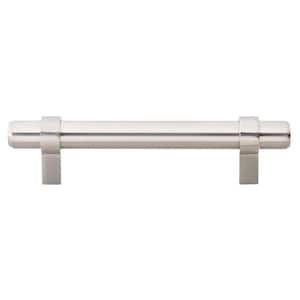 3-3/4 in. Center-to-Center Solid Stainless Steel Finish Euro Style Cabinet Bar Pulls (10-Pack)