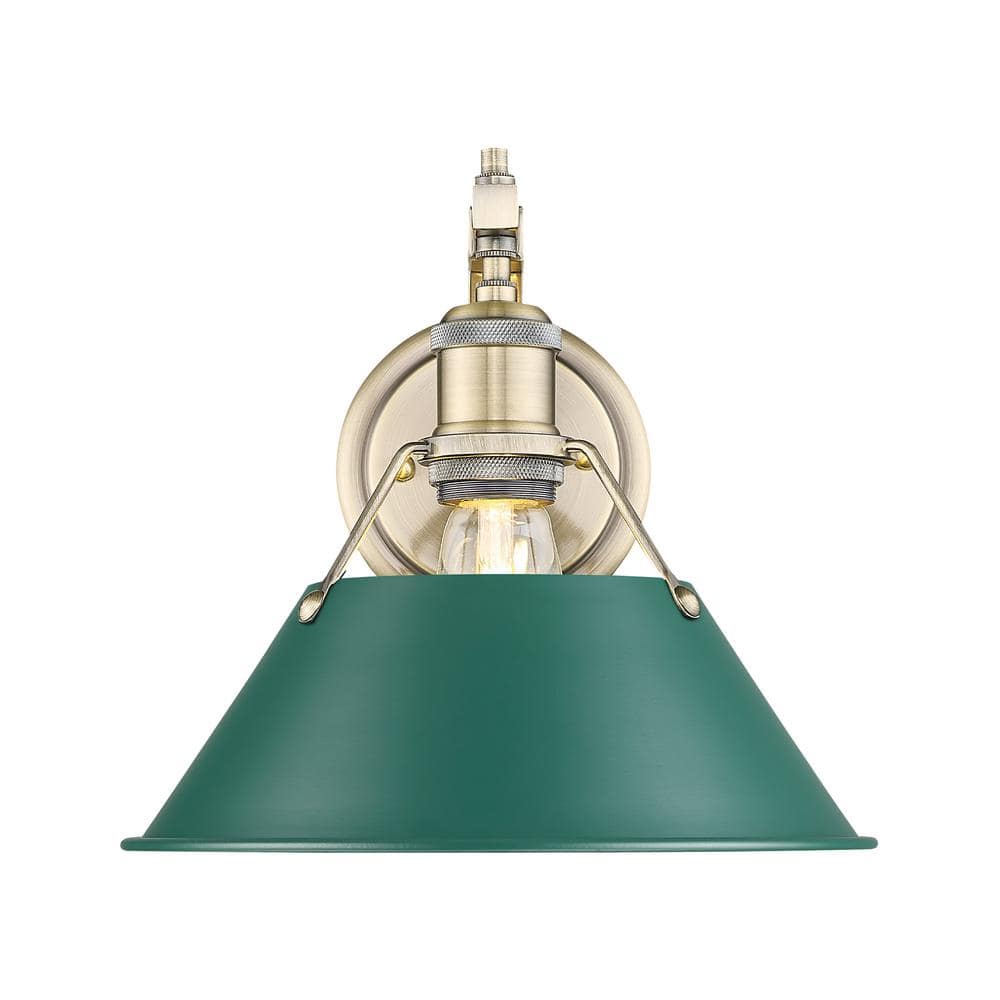 Orwell Aged Brass and Pine Green 1-Light Wall Sconce