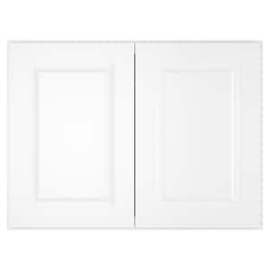 33 in. W X 24 in. D X 24 in. H in Traditional White Plywood Ready to Assemble Wall Bridge Kitchen Cabinet with 2 Doors