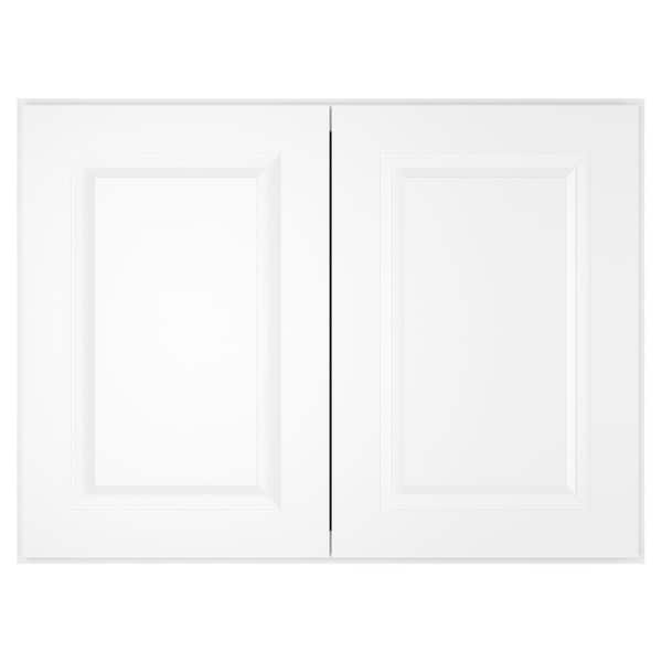 HOMEIBRO 33 in. W X 24 in. D X 24 in. H in Traditional White Plywood Ready to Assemble Wall Bridge Kitchen Cabinet with 2 Doors
