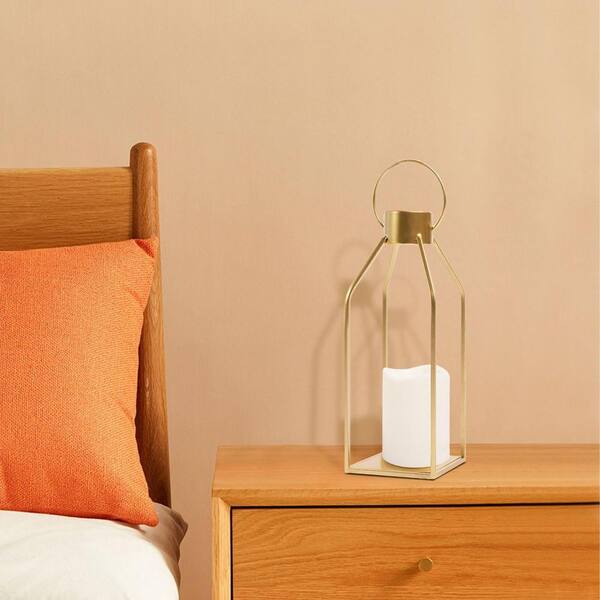 Angel Sar 15 in. and 12 in. Modern Farmhouse Metal Candle Lanterns