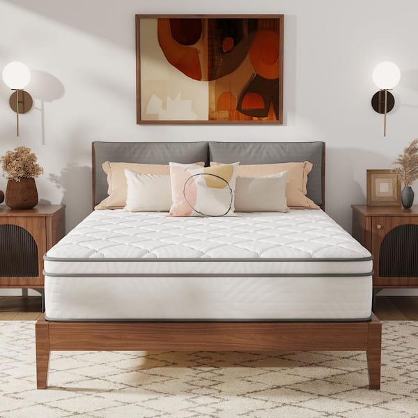 Novilla 12 in. Medium Hybrid Memory Foam and Innerspring Mattress Tight Top Queen Size Mattress