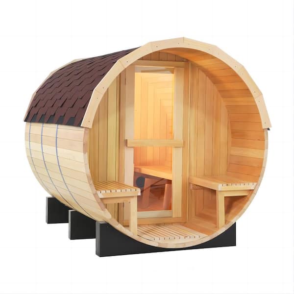 TOBILI 6-Person Outdoor Hemlock Infrared Electric heat Sauna