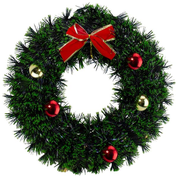Northlight 17 in. Green Tinsel Artificial Christmas Wreath With a Bow