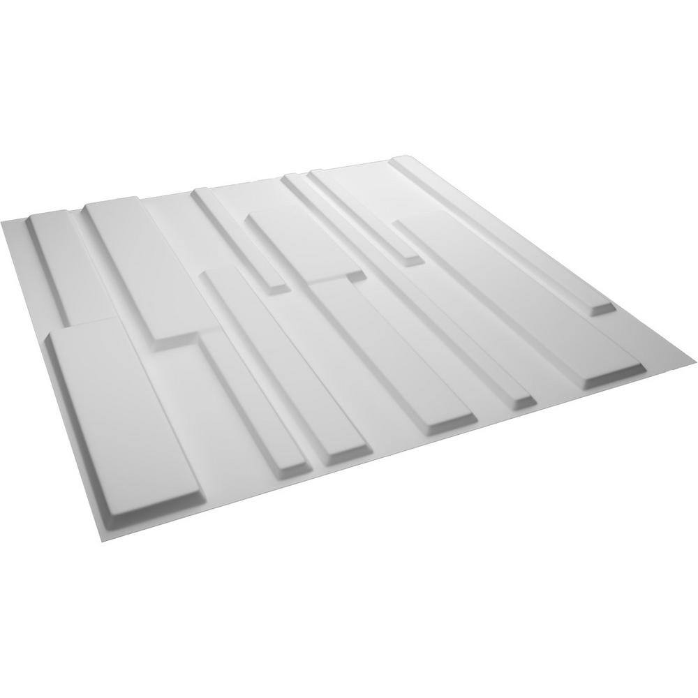 White Textured PVC 3D Decorative Wall Panels, 19.63" x 19.63" (Set of 50)