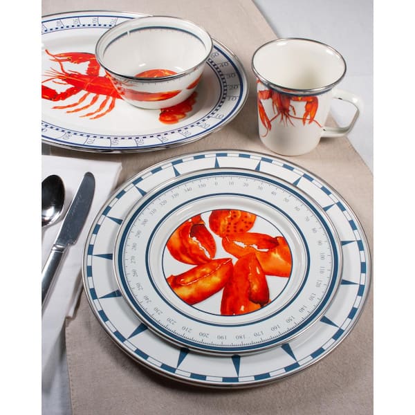 Golden Rabbit Red Swirl Dinner Plates (Set of 4)