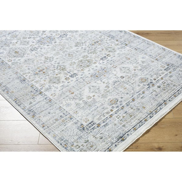 Edmonton Light Grey Traditional 7 ft. x 9 ft. Indoor Area Rug