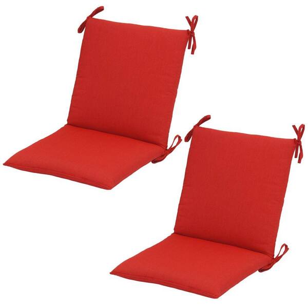 Hampton Bay 20 x 17 Outdoor Dining Chair Cushion in Standard Ruby Tweed (2-Pack)