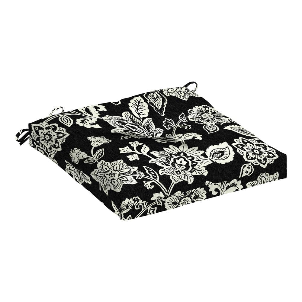 Ashland Black Jacobean Floral Outdoor Rocking Chair Cushion