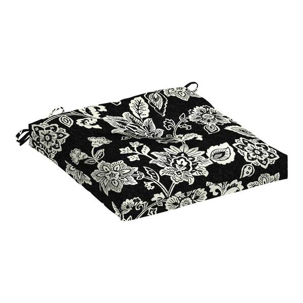 ARDEN SELECTIONS Outdoor Plush Modern Tufted Square Seat Cushion, Ashland Black Jacobean
