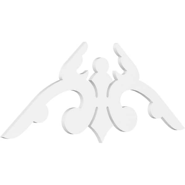 Ekena Millwork Pitch Milton 1 in. x 60 in. x 27.5 in. (10/12) Architectural Grade PVC Gable Pediment Moulding