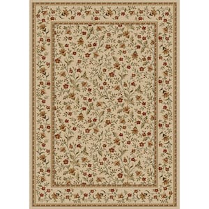 Como Ivory 3 ft. x 5 ft. Traditional Floral Area Rug