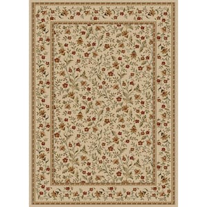 Como Ivory 5 ft. x 7 ft. Traditional Floral Area Rug