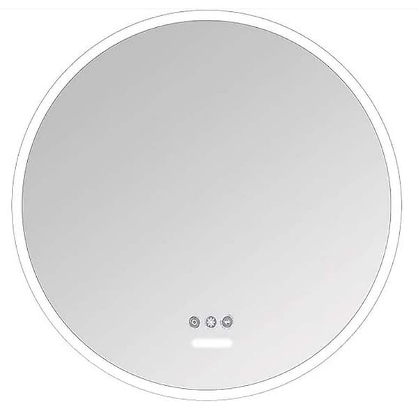 Whatseaso 26 in. W x 26 in. H LED Frameless Round Smart Anti-Fog Touch Switch Wall Mount Bathroom Vanity Mirror in Silver