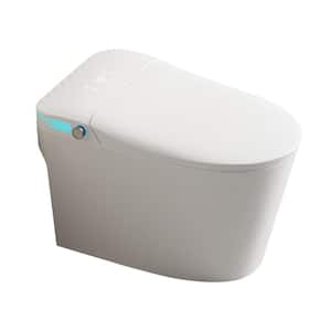 Elongated Smart Bidet Toilet 1.28 GPF in White with Auto Open/Close, Auto Flush, Heated Seat, and Voice Control