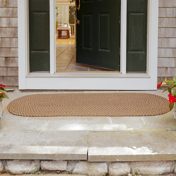 Westport Shades of Brown 4 ft. x 4 ft. Round Indoor/Outdoor Braided Area Rug